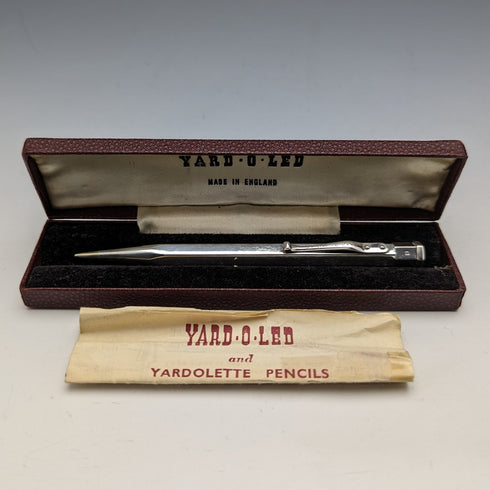 1955年 英国ヴィンテージ ヤード・オ・レッド 純銀製 ヘキサゴン推進式ペンシル ケース入